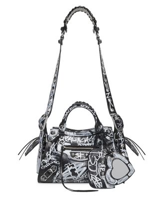 BALENCIAGA XS Neo Cagole Optic White Leather Shoulder Bag