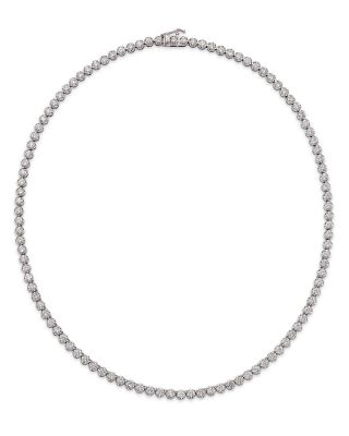 Bloomingdale's Diamond Crown Set Tennis Necklace in 14K White Gold, 8.0 tcw 