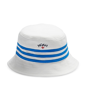 Adidas X Noah Striped Bucket Hat In White