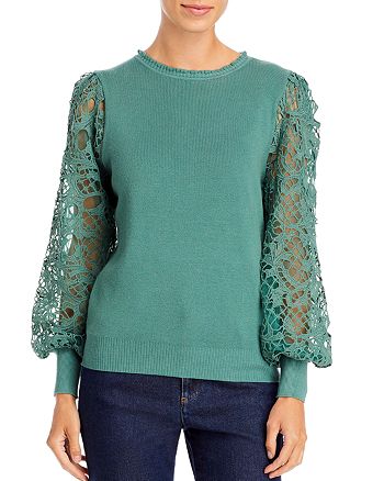 Sioni Lace Sleeve Sweater | Bloomingdale's
