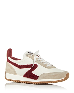 Rag & Bone Retro Runner Suede And Fleece-trimmed Recycled Shell Sneakers In Birch