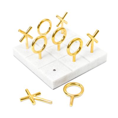 Brass and Marble Tic Tac Toe Set