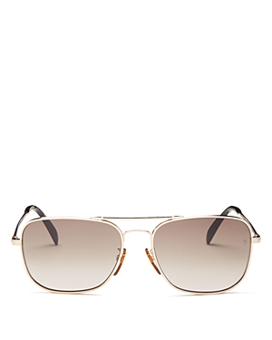 David Beckham Brow Bar Aviator Sunglasses, 59mm In Gold/brown Gradient