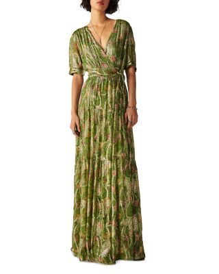 bash green maxi dress Bash Paris Hambrie dress in greem – HARPERS EMPORIUM main image 1
