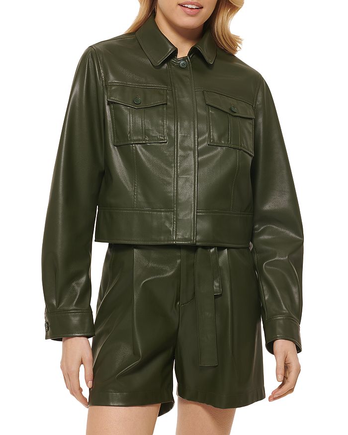 Dkny faux deals leather jacket