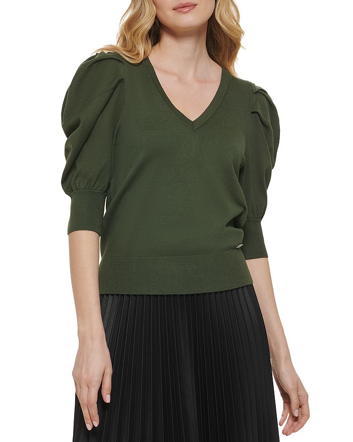 DKNY Puff Sleeve Sweater Bloomingdale's