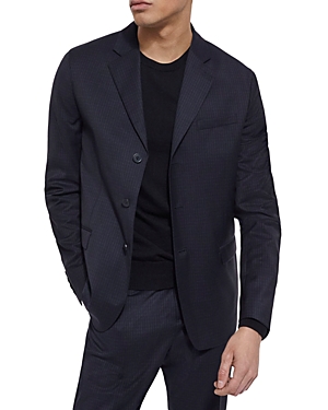 The Kooples Slim Fit Thin Wooly Squares Suit Jacket In Navy