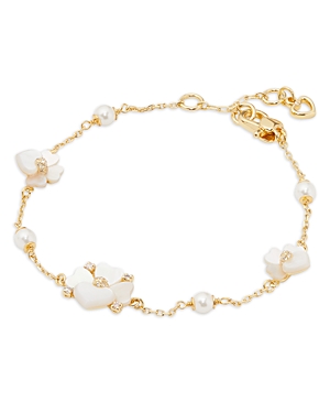 Shop Kate Spade New York Precious Pansy Scatter Bracelet In White/gold