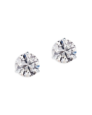 Classic Three Prong Diamond Stud Earrings in 18K White Gold, 0.80 ct. t.w.
