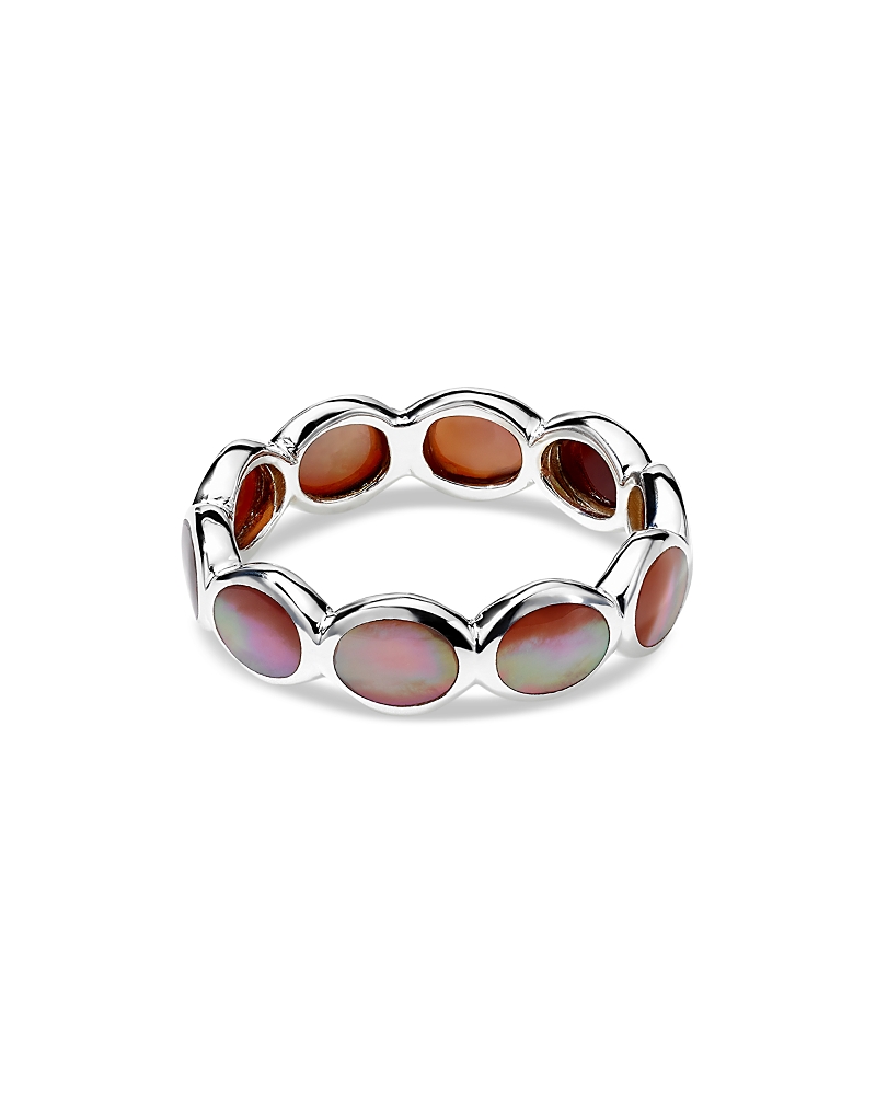 Ippolita Women's Polished Rock Candy Sterling Silver & Brown Shell Oval Eternity Ring In Brown/silver