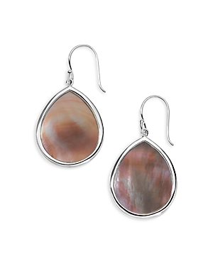 Shop Ippolita Sterling Silver Rock Candy Brown Shell Drop Earrings In Brown/silver