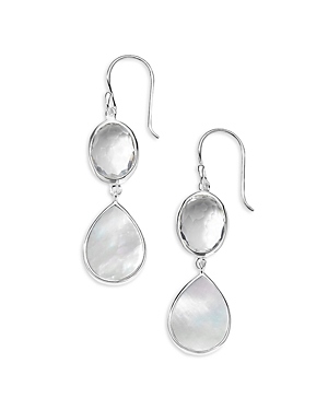 Ippolita Sterling Silver Wonderland Mother of Pearl & Rock Crystal Doublet Double Drop Earrings