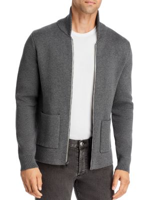 Michael Kors Men's High Collar Regular Fit Zip Cardigan Jacket - Blue - Size x Large - Midnight