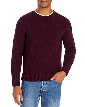 Inis Meain Classic Donegal Wool & Cashmere Crewneck Sweater In Burgundy ...