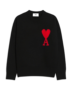 Ami Logo Intarsia Crewneck Sweater
