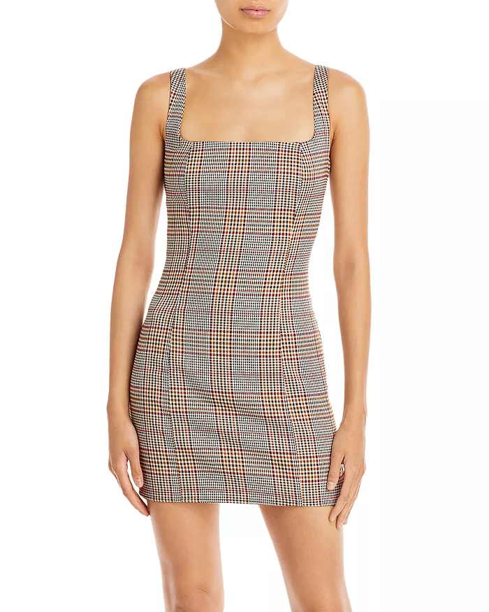 AE Plaid Belted Mini Dress