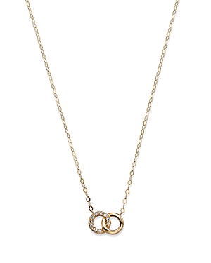Bloomingdale's Double O Pendant Necklace in 14k Yellow Gold, 0.06 ct. t.w. - 150th Anniversary Exclu