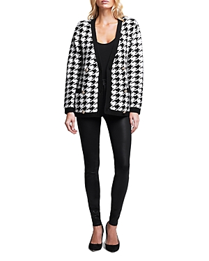 L'Agence Maddy Houndstooth Double Breasted Cardigan