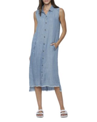 Billy T Sleeveless High/Low Denim Shirt Dress | Bloomingdale's