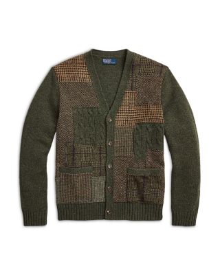 Polo Ralph Lauren Wool Patchwork Regular Fit V Neck Cardigan Polo Ralph Lauren Wool Patchwork Regular Fit V Neck Cardigan