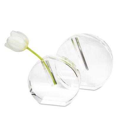 Tizo - Crystal Clear Round Flat Vase, Large