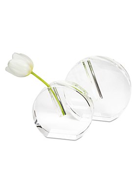 Tizo - Crystal Clear Round Flat Vase, Small