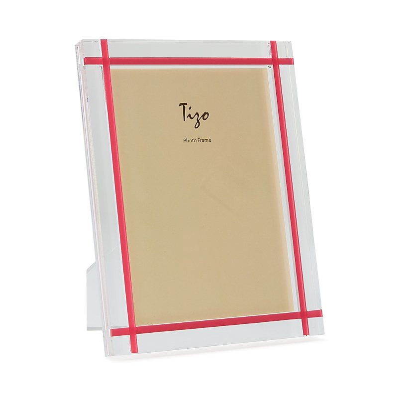 Tizo Contrast Inlay Lucite Frame, 5 X 7 In Clear/light Pink