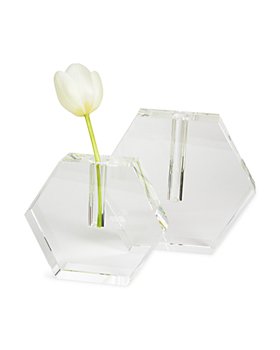 Tizo - Crystal Clear Hexagon Flat Vase, Small