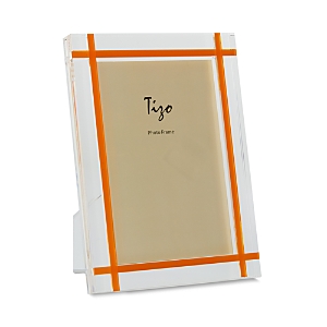 Tizo Contrast Inlay Lucite Frame, 5 X 7 In Clear/orange