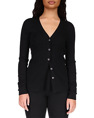 Sanctuary Off Duty Cotton Blend Cardigan In Black
