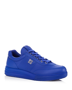 Givenchy Men's Leather 4g-logo Low-top Sneakers In Ocean Blue