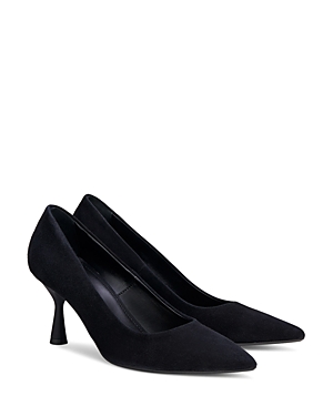 Shop Agl Attilio Giusti Leombruni Women's Isolde Pointed Toe High Heel Pumps In Black Suede