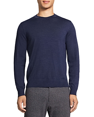 Theory Toby Thermal Wool Blend Sweater In Atlantic Blue
