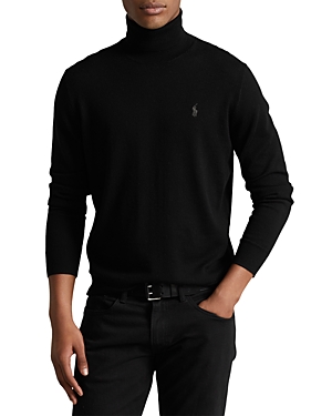 Polo Ralph Lauren Italian Wool Turtleneck Sweater In Polo Black