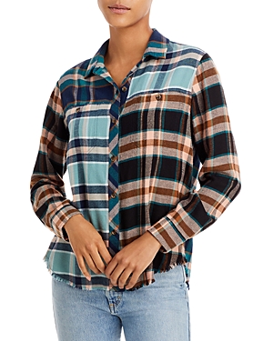 Rails Brando Patchwork Plaid Button Front Shirt In Heathrow