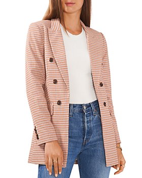 1.STATE - Plaid Double Breasted Blazer