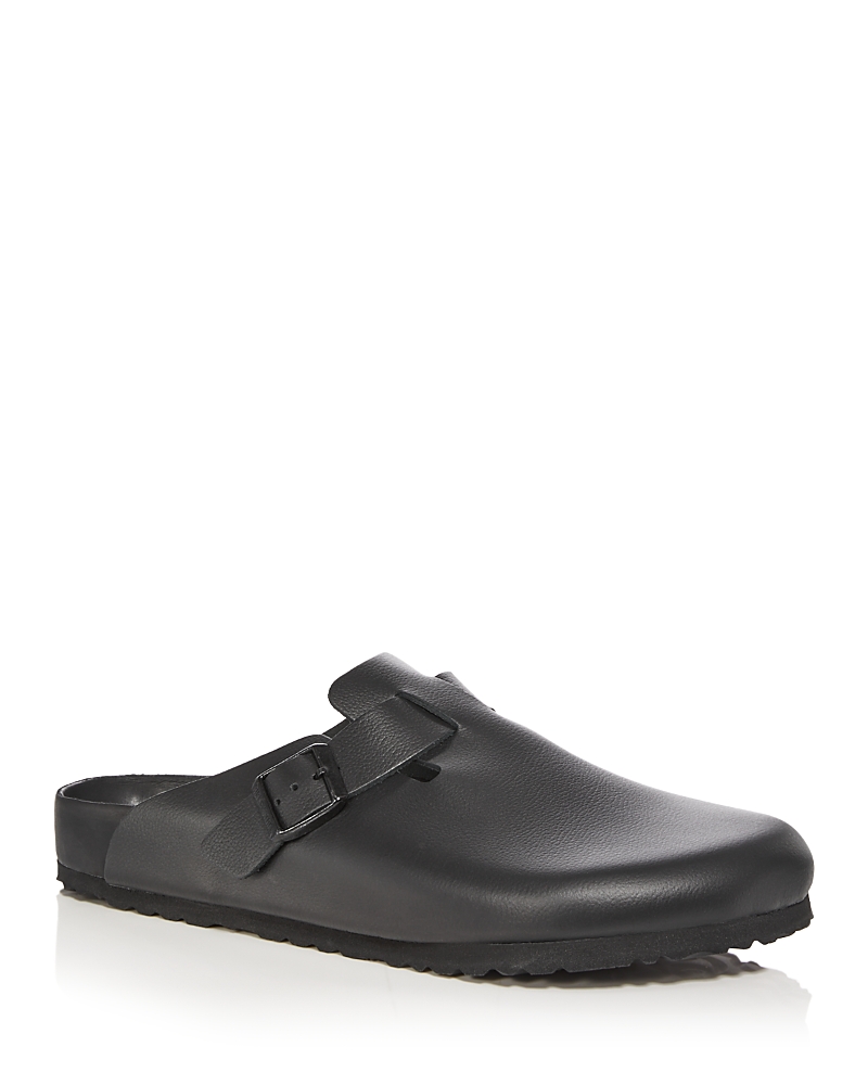 Birkenstock Boston Leather Buckled Clogs In Black