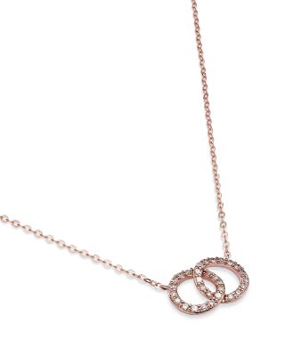 Diamond Double O Pendant Necklace in 14K Rose Gold, 0.25 tcw - 150th Anniversary Exclusive