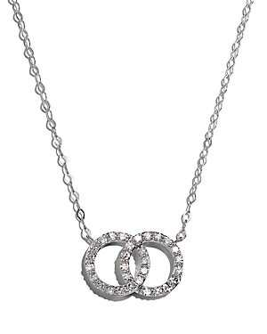 Bloomingdale's Diamond Double O Pendant Necklace In 14k White Gold, 0.25 Ct. T.w. - 150th Anniversary Exclusive