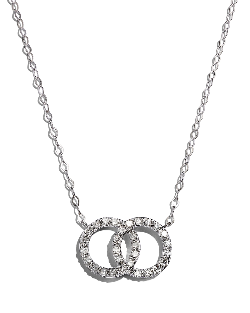 Bloomingdale's Fine Collection Diamond Double O Pendant Necklace in 14K White Gold, 0.25 tcw - 150th Anniversary Exclusive