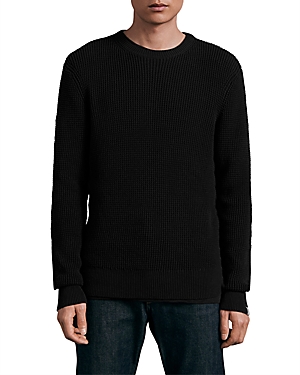 Rag & Bone Icons Dexter Waffle-knit Cotton Sweater In Black