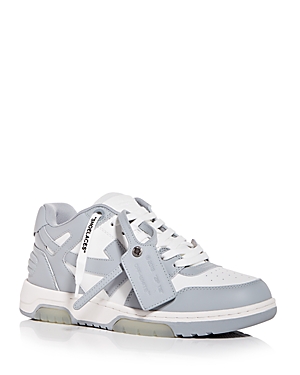 Off-white Low Top Sneakers With Perforated Toe And Rubber Sole In White