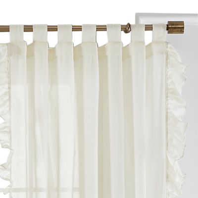 Bella Tab-Top Ruffle Sheer Window Curtain Panel, 52" x 95"