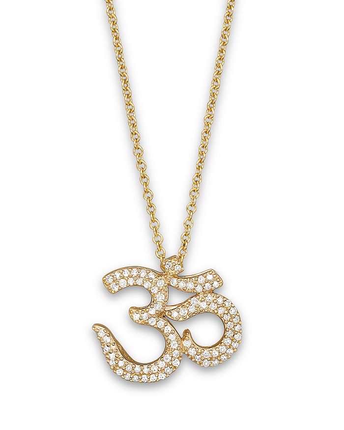 Bloomingdale's Diamond Ohm Pendant In 14k Yellow Gold,.25 Ct. - 100% Exclusive In White/gold