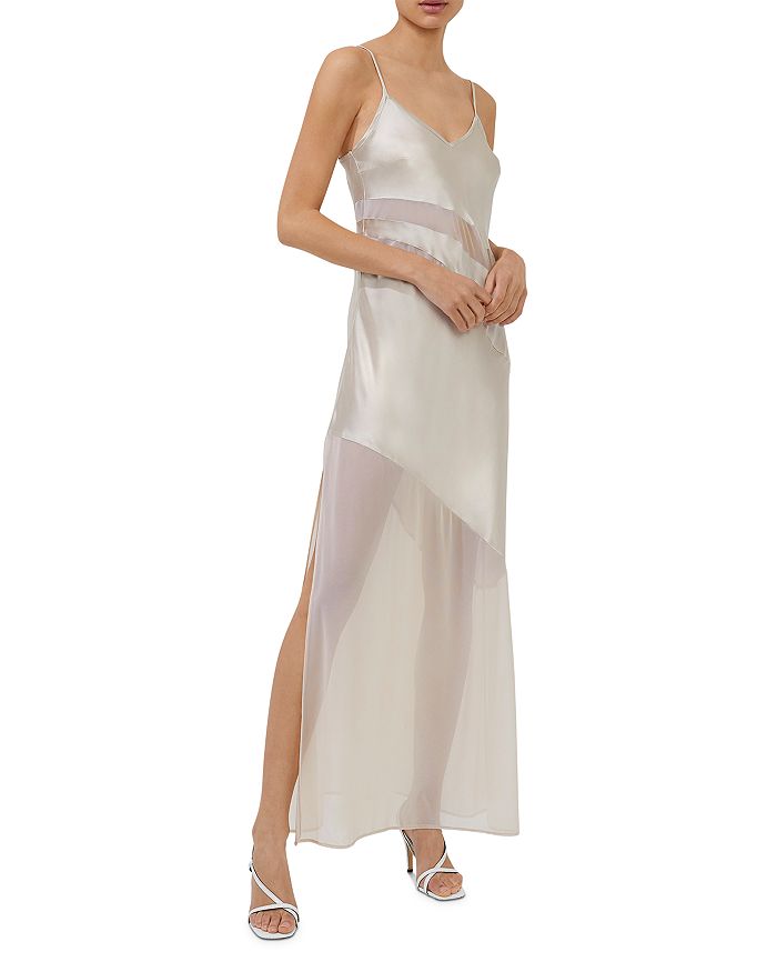 FRENCH CONNECTION Inu Satin & Mesh Slip Dress | Bloomingdale's