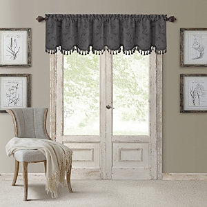 Elrene Home Fashions Mia Beaded Scallop Valance, 19 X 52 In Gray