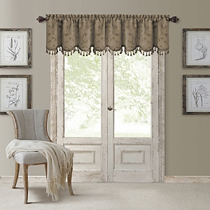 Elrene Home Fashions Mia Beaded Scallop Valance, 19 X 52 In Natural