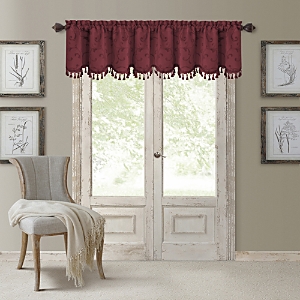 Elrene Home Fashions Mia Beaded Scallop Valance, 19 X 52 In Rouge