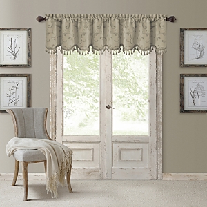 Elrene Home Fashions Mia Beaded Scallop Valance, 19 X 52 In Taupe