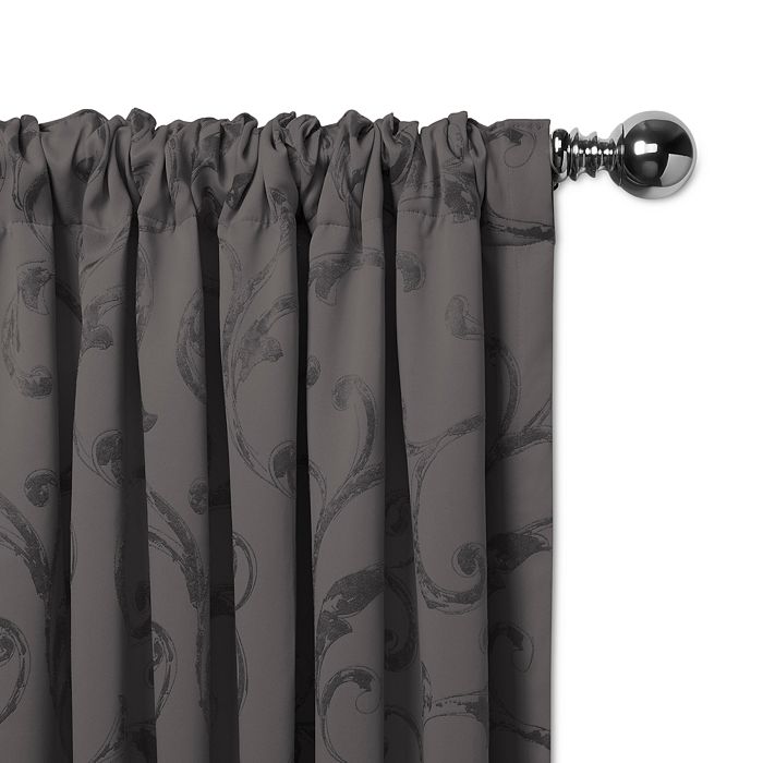 Shop Elrene Home Fashions Mia Jacquard Scroll Blackout Window Curtain Panel, 52 X 84 In Gray